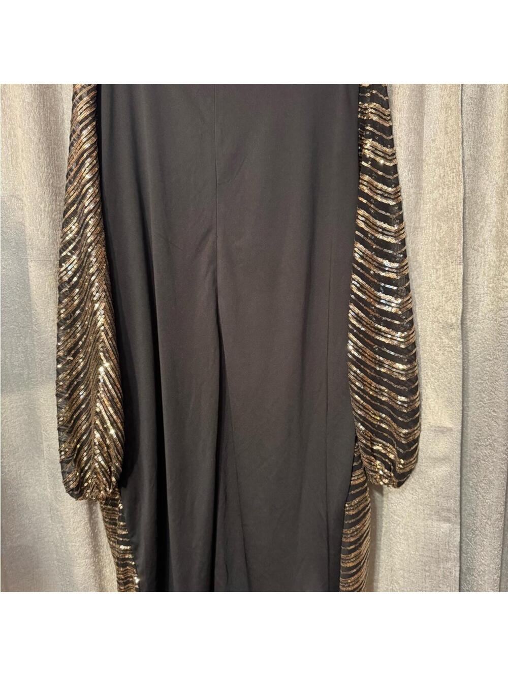 Ashley Stewart Black and Gold Long Sleeve Dress - Picture 4 of 4